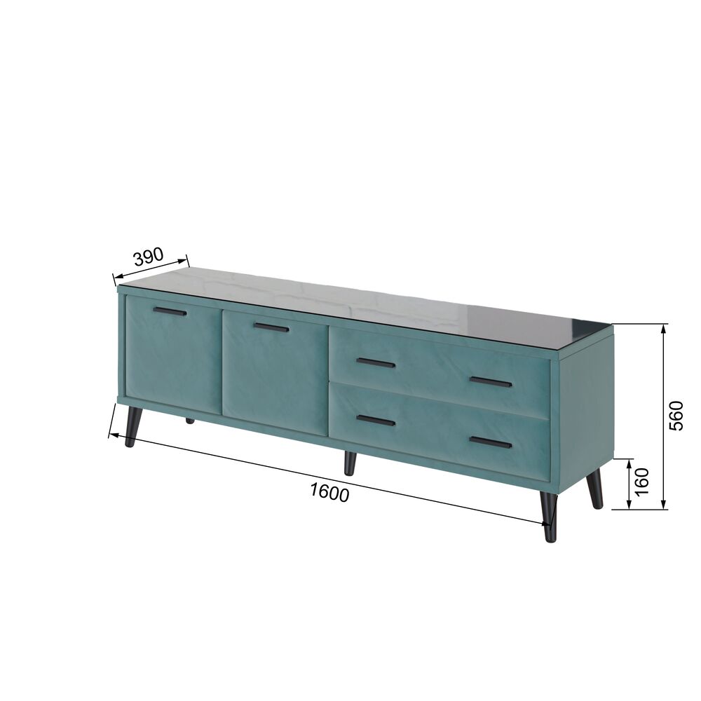 Тумба ТВ Виго 1,6, Бирюзовый Тумба ТВ Виго 1,6, Бирюзовый