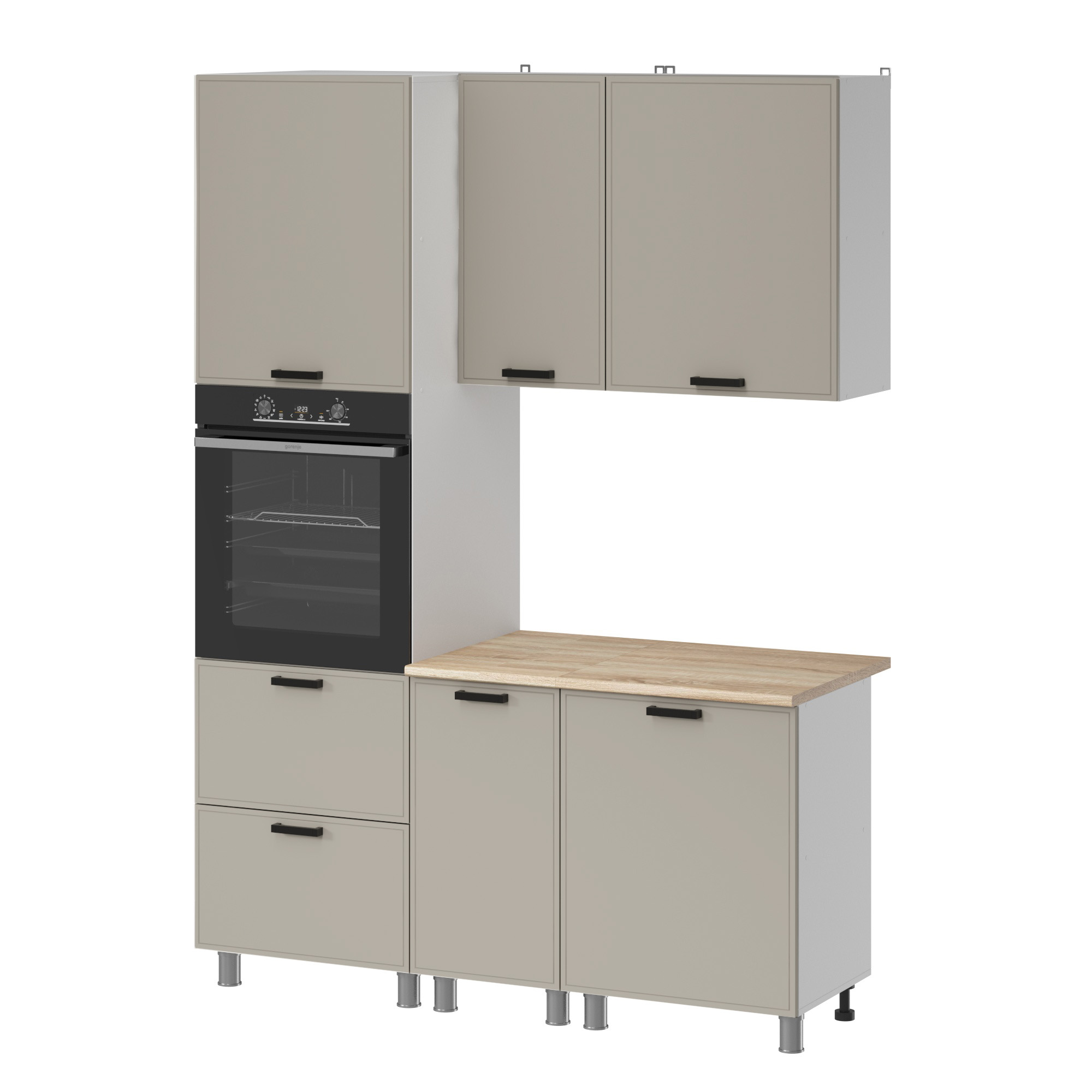 МК Аленушка 1,6м ПД Магнолия Керамика,скоба черный,сонома