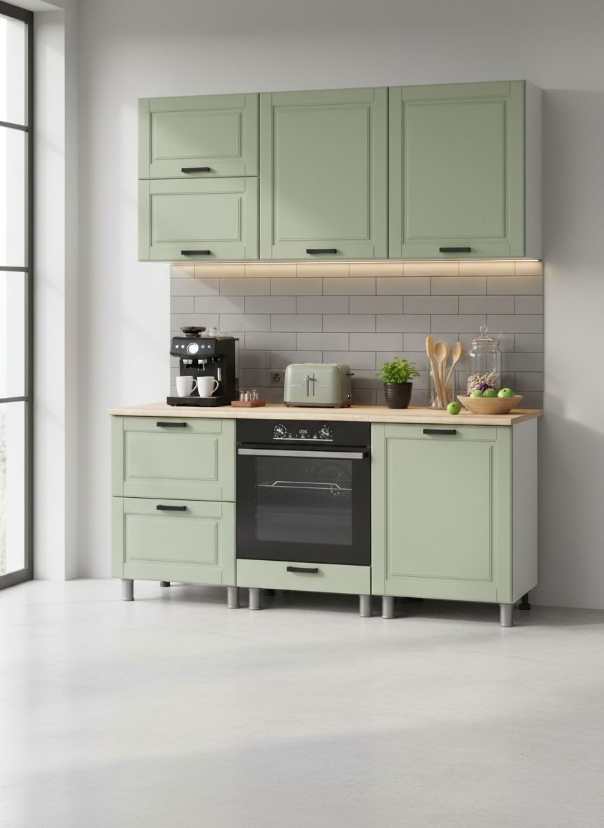 МК Аленушка 1,8м Астра Фисташка,скоба черный,сонома