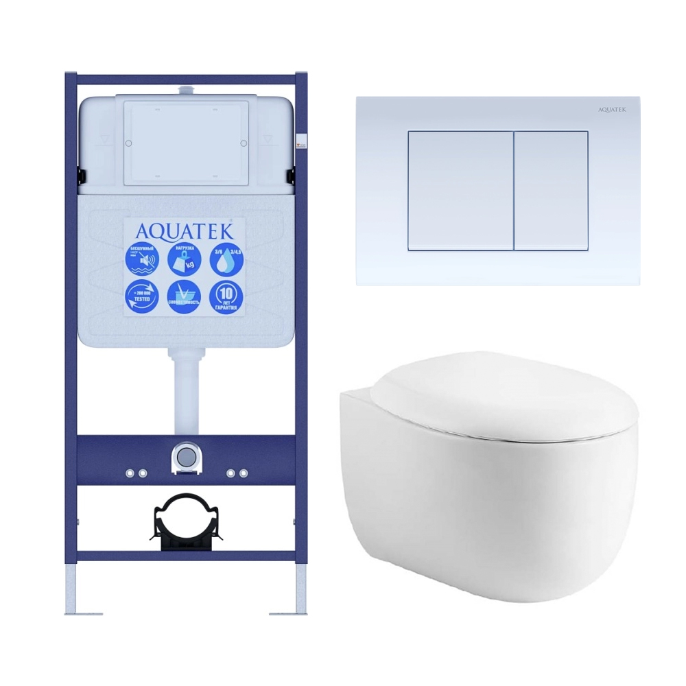 Set AQUATEK АЛЬТАИР (рама AQUATEK Standard INS-0000012 с звукоиз.прокладкой+крепеж KKI-0000002+кнопкаKDI-0000009+унитаз АЛЬТАИР AQ1980-00 с крышкой Set AQUATEK АЛЬТАИР (рама AQUATEK Standard INS-0000012 с звукоиз.прокладкой+крепеж KKI-0000002+кнопкаKDI-0000009+унитаз АЛЬТАИР AQ1980-00 с крышкой