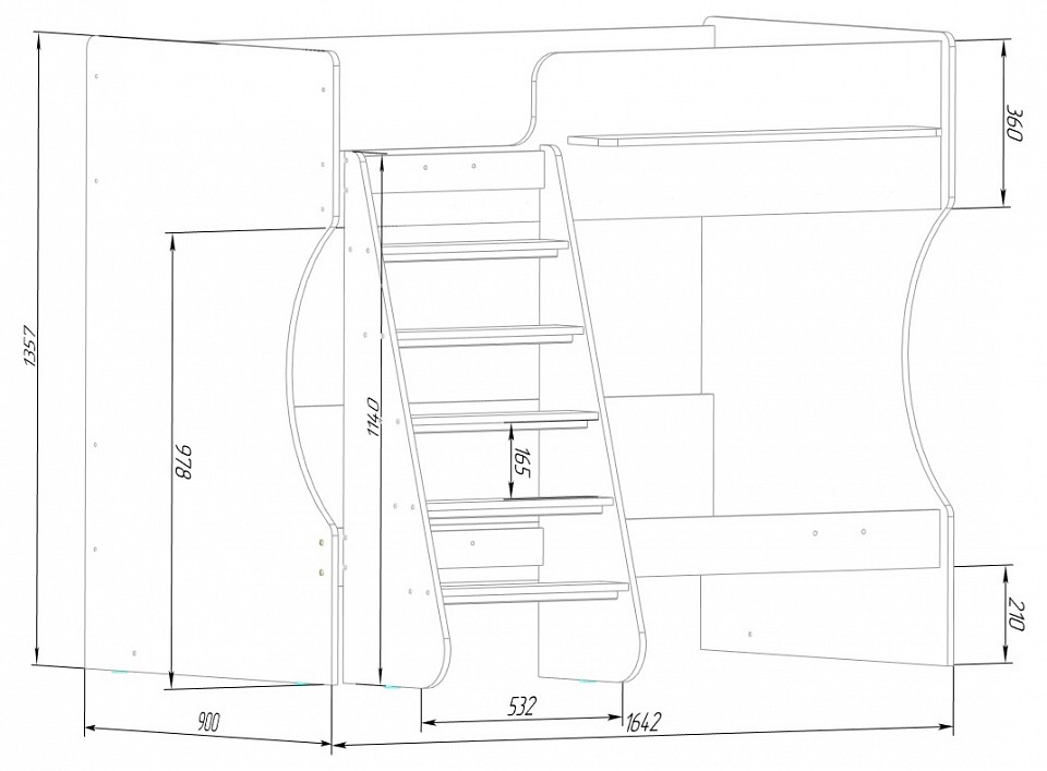 Кровать двухъярусная Р434