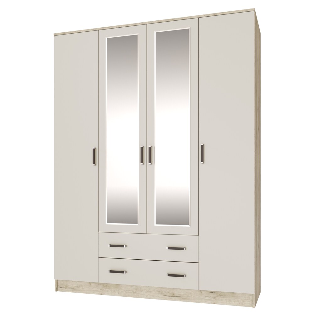 Шкаф для одежды и белья Лагуна 160 см, Дуб крафт серый, Кашемир