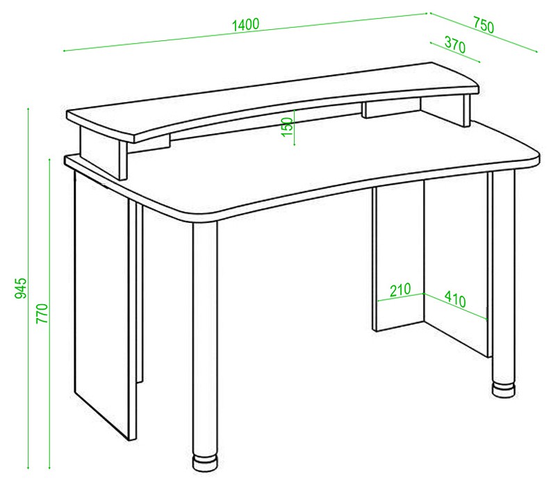 Стол компьютерный Домино Лайт СКЛ-Софт140+НКИЛ140
