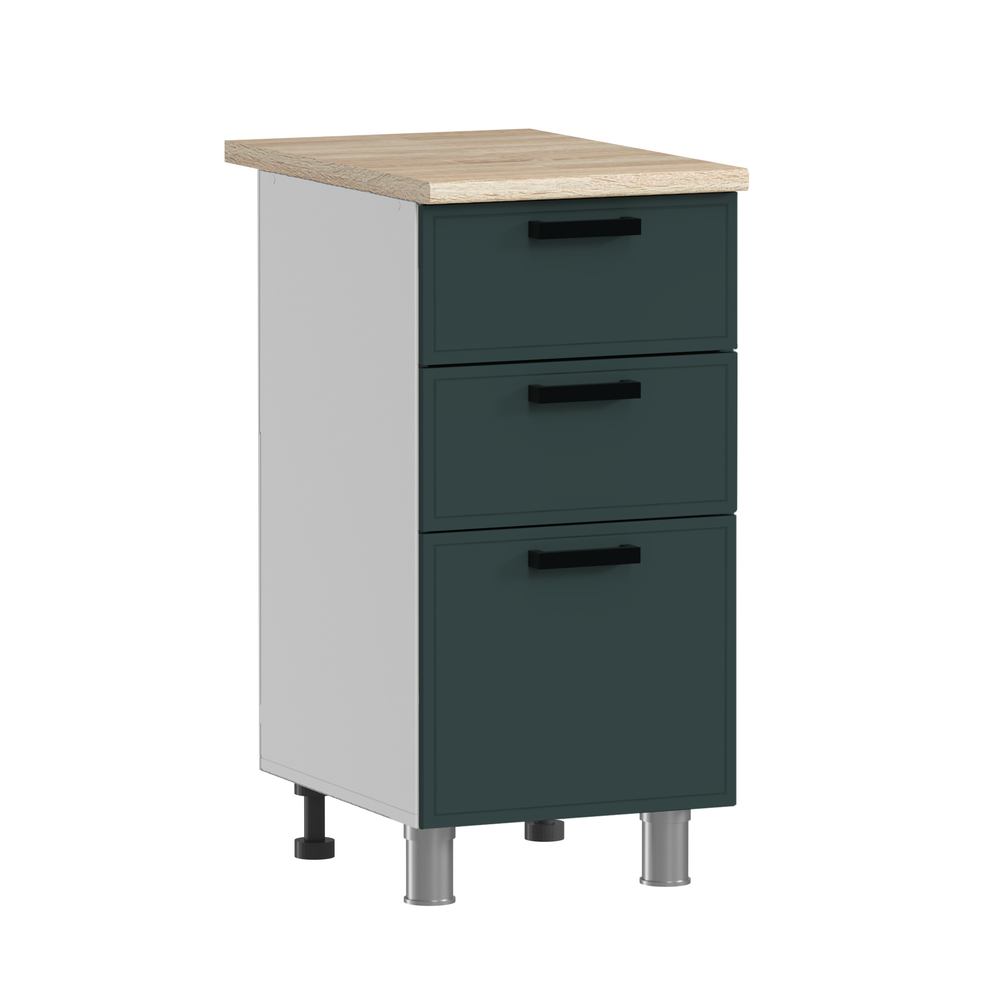 ГК Аленушка 1,6м Магнолия Керамика/Изумруд, черный (без столешницы)