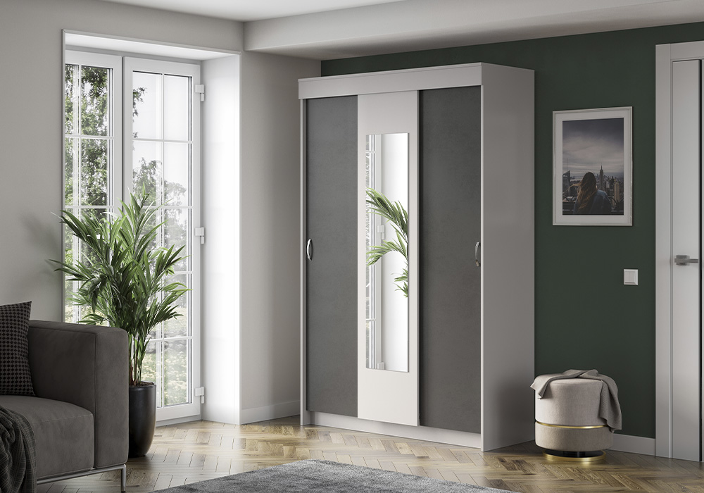 Шкаф-купе Бассо серый / антрацит