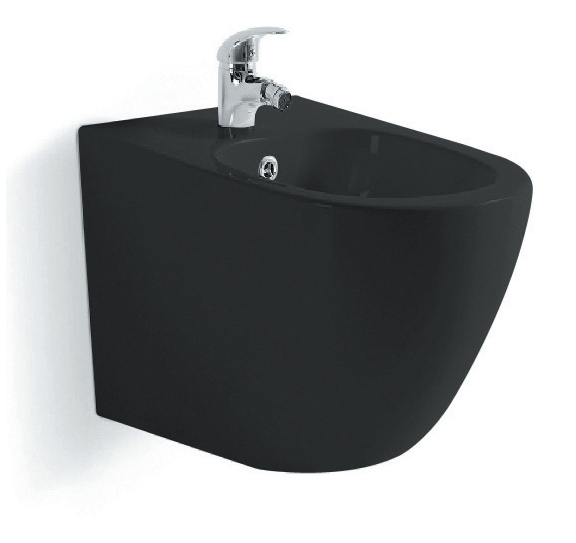 AQ1016-MB ЕВРОПА Биде подвесное 510*355*311, цвет черный матовый