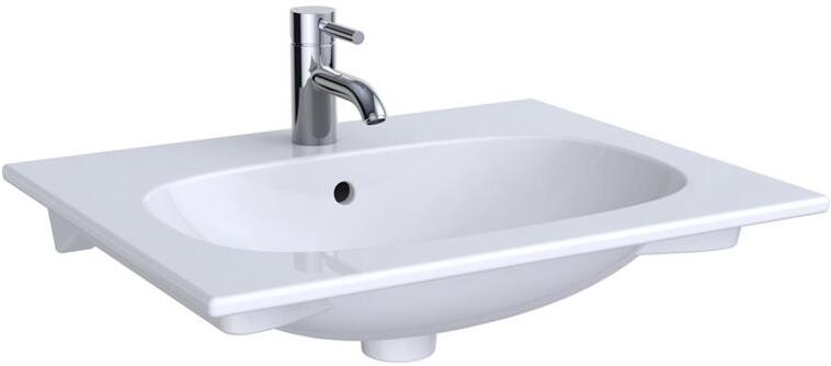 500.640.01.2 Acanto раковина 600x480 встраиваемая, с отверстием под смеситель, с переливом, Белый