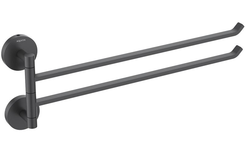 AQ4613MB БЕТТА полотенцедержатель двойной, матовый черный