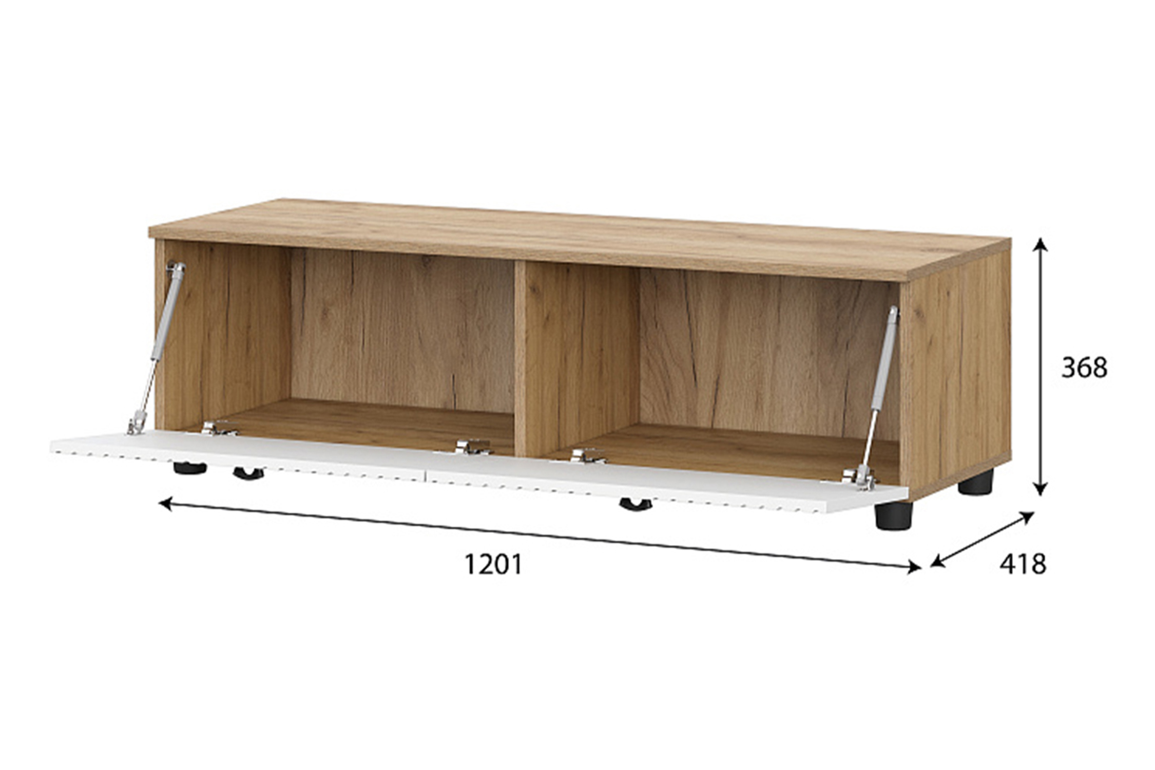 ТВ-тумба Милан дуб золотой / белый матовый