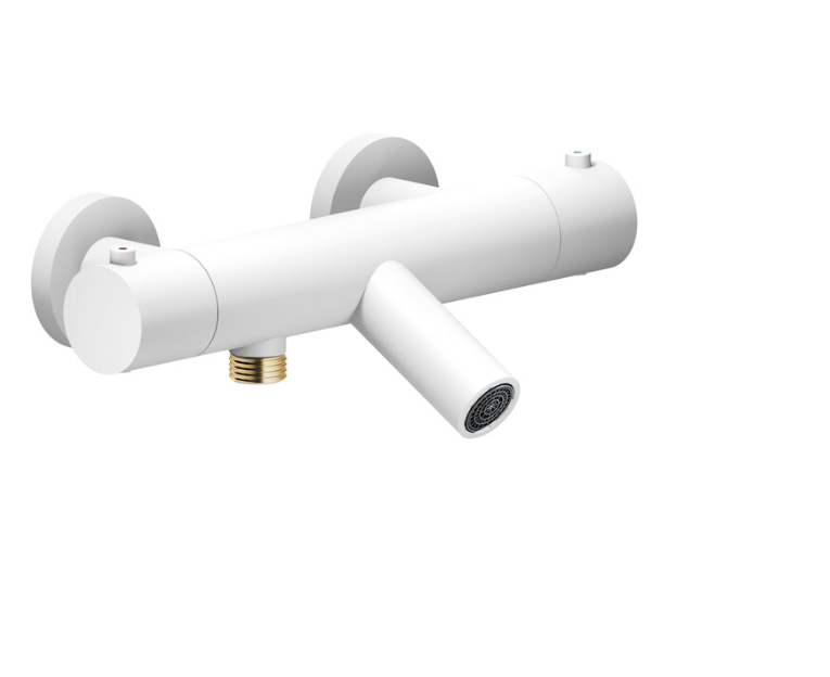 LV00010/1WM LIVE термостатический смеситель для ванны матовый белый LV00010/1WM LIVE термостатический смеситель для ванны матовый белый