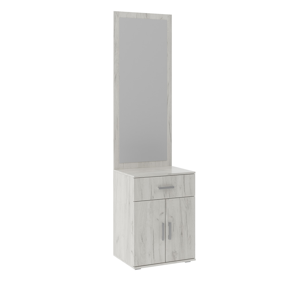 Тумба с зеркалом Ева, Дуб крафт белый