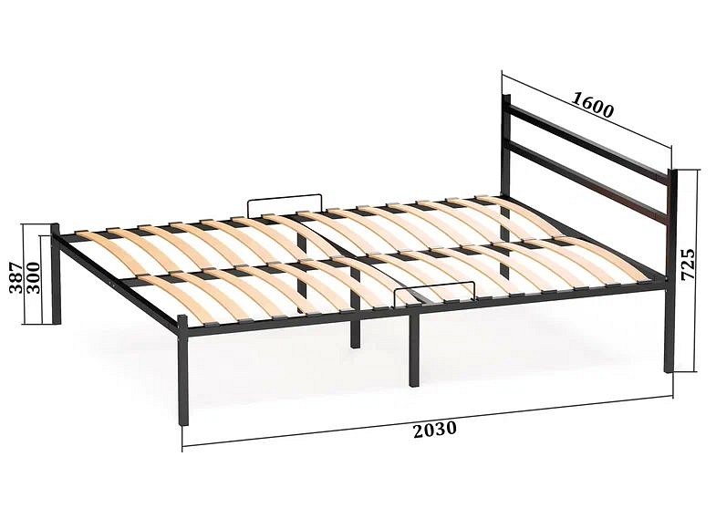 Кровать двуспальная Элимет 2000x1600