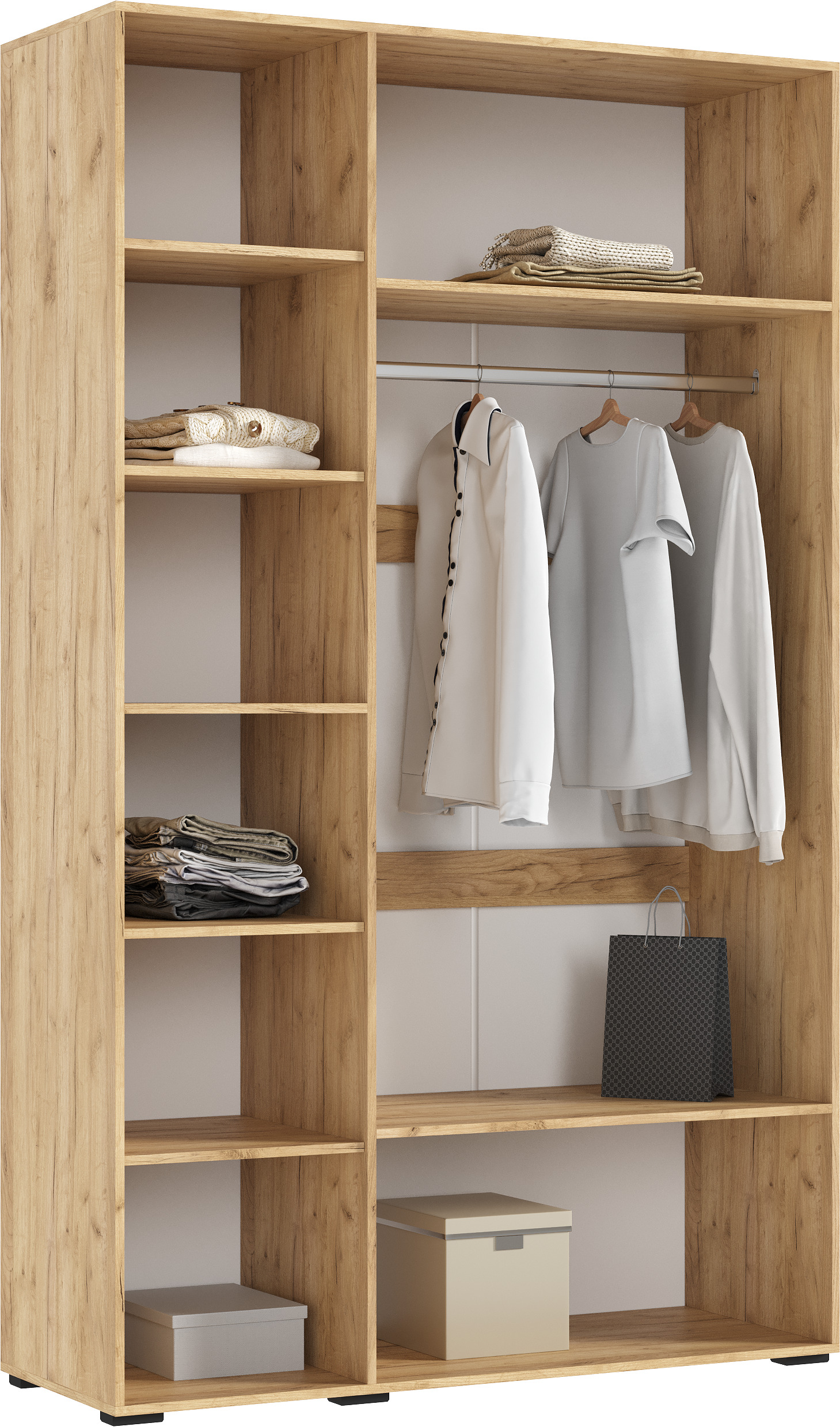 Шкаф трехстворчатый Ирис, Браш Вайт, Дуб Крафт