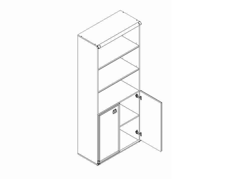 Стеллаж комбинированный Индиана JREG 2do