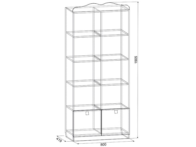 Стеллаж комбинированный Амели MDA-03