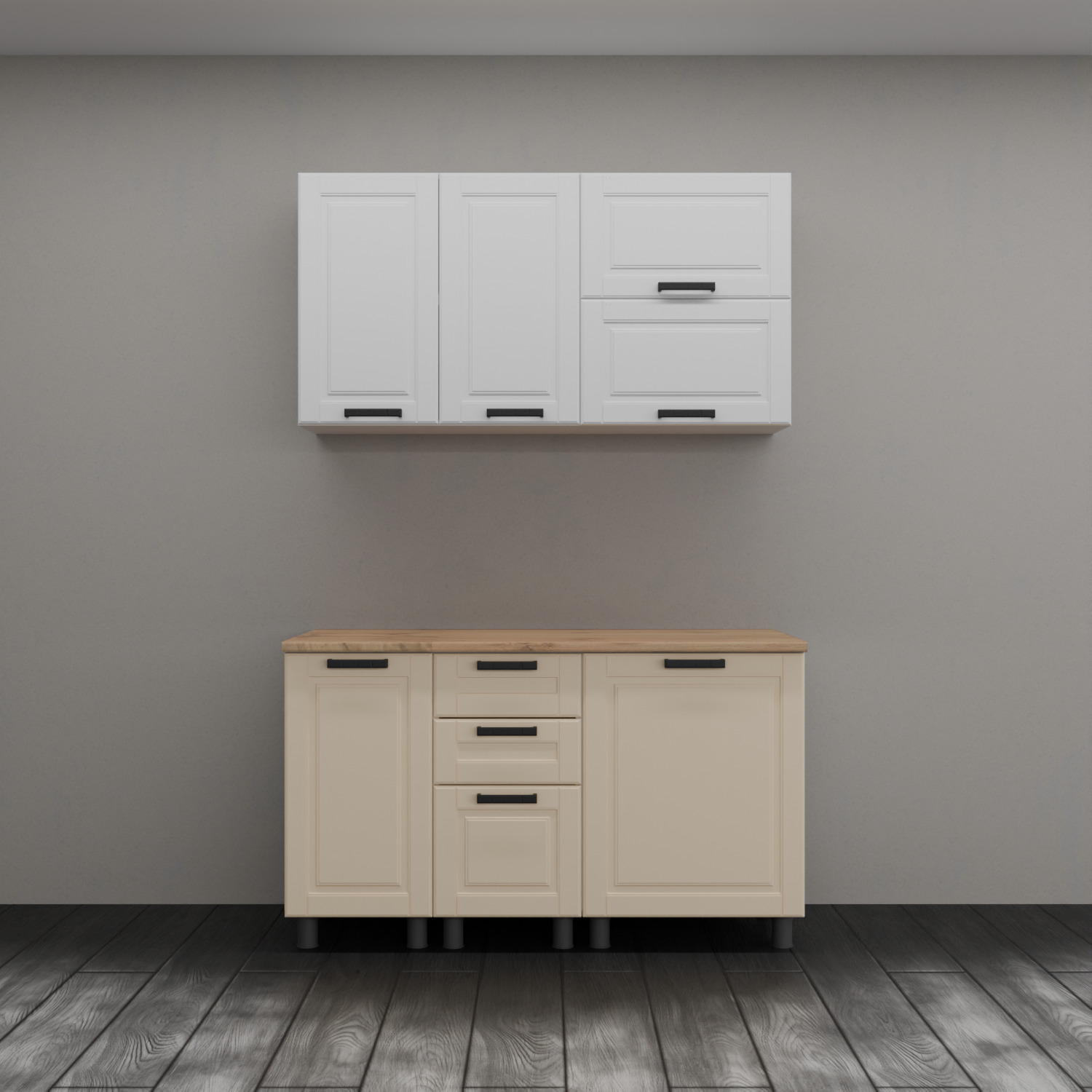 МК Аленушка Н 400 Астра Крем,скоба черный (со столешницей)