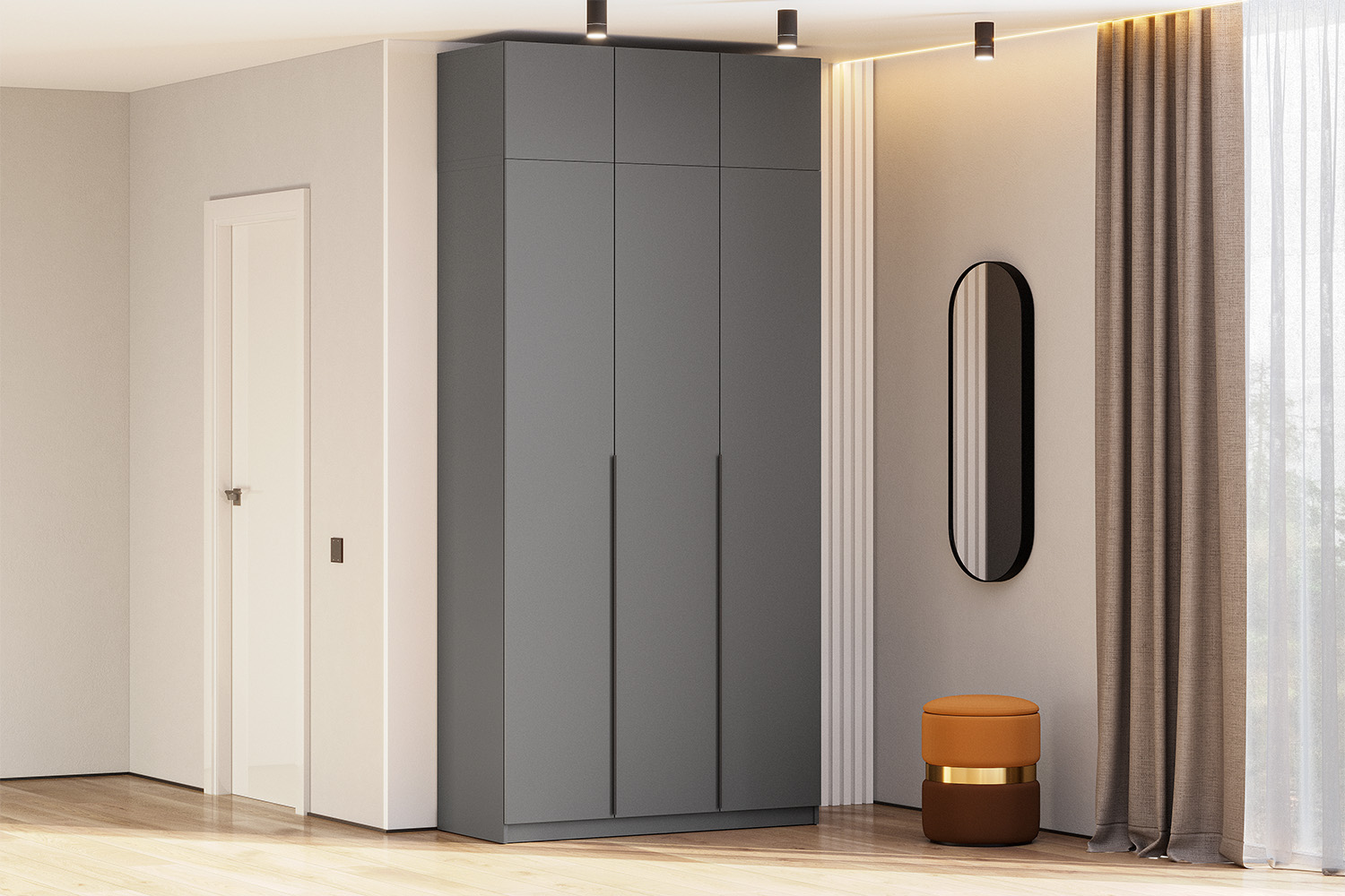 Антресоль для шкафа ШК 5 (1200), Графит серый