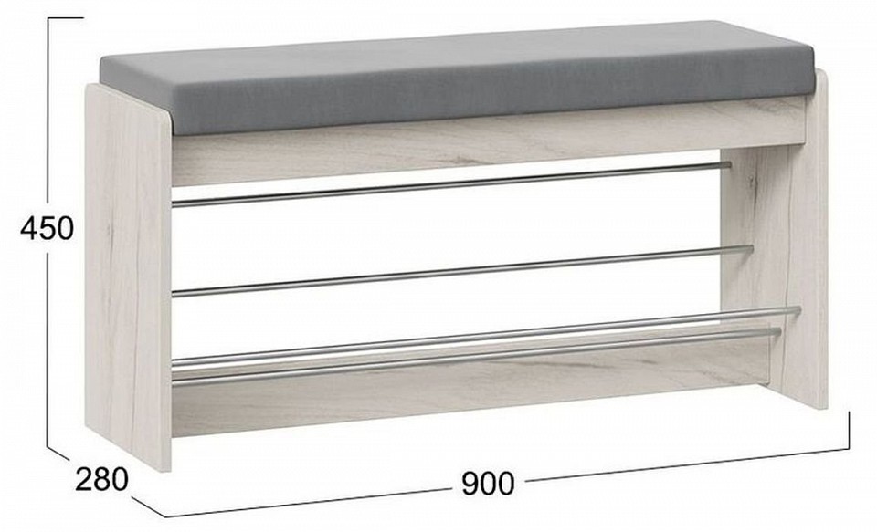 Банкетка-стеллаж для обуви Тайм