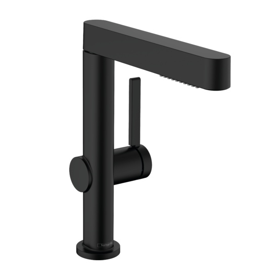 76063670 HG Finoris смеситель для раковины 230,push open, матовый черный