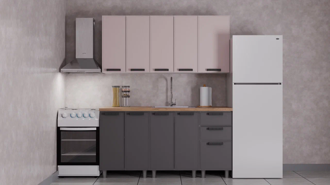 ГК Аленушка 1,6м Магнолия Кашемир/Сталь,скоба черный,черный