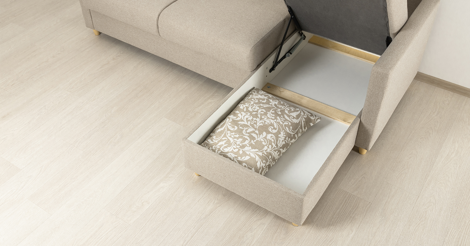 Диван кровать угловой Дилан, Бежевый