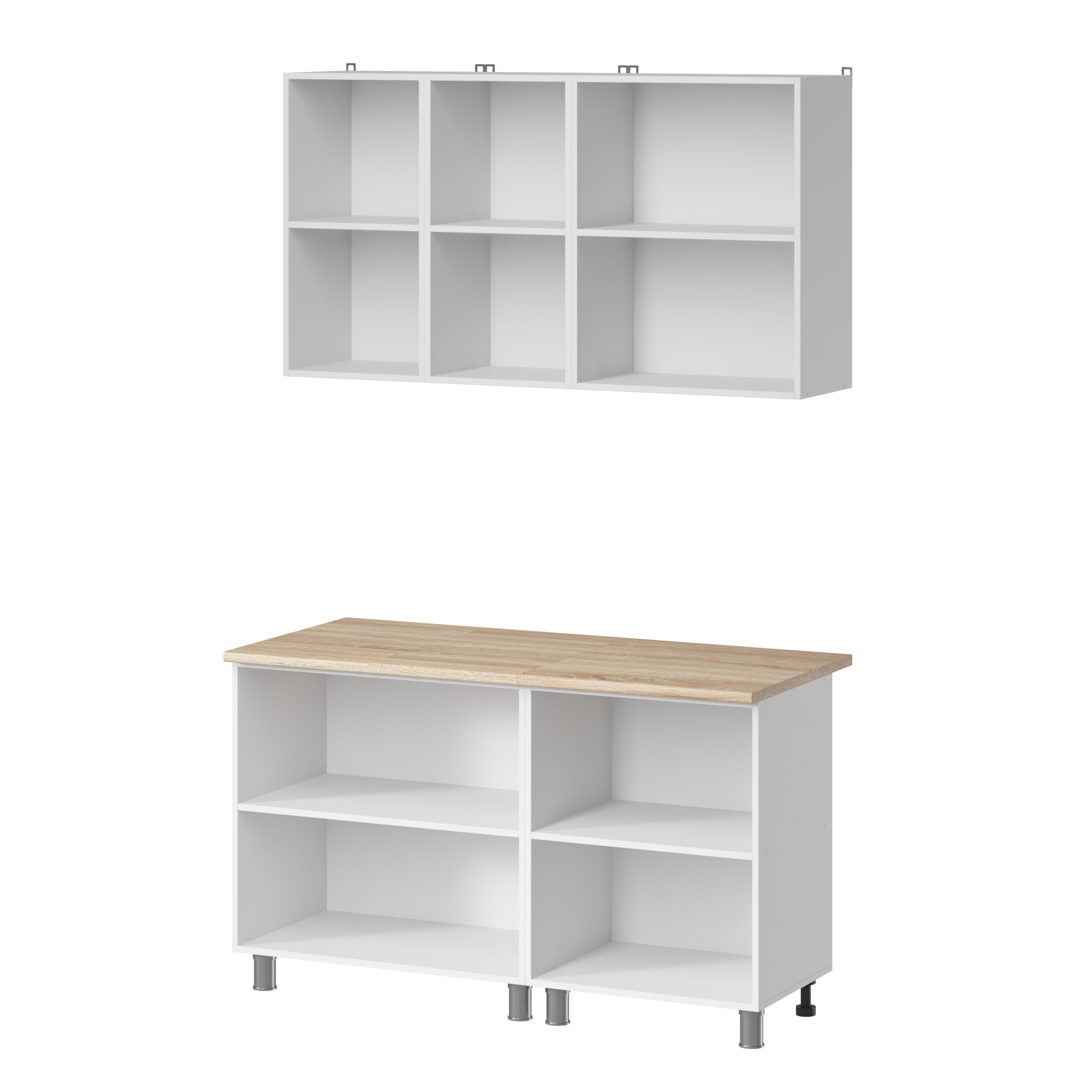 МК Аленушка 1,4м Магнолия Молочный,скоба черный,сонома