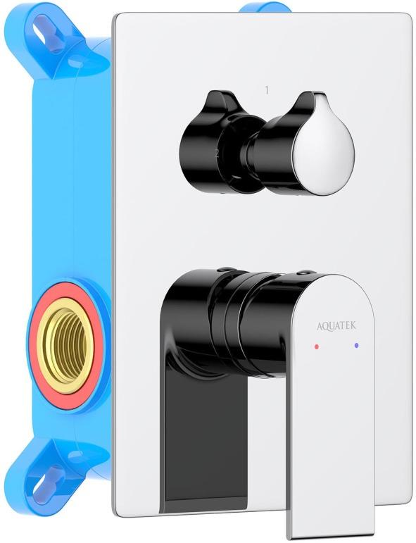 AQ1446CR ЛИРА смеситель для ванны 2 режима (внешняя и скрытая часть)