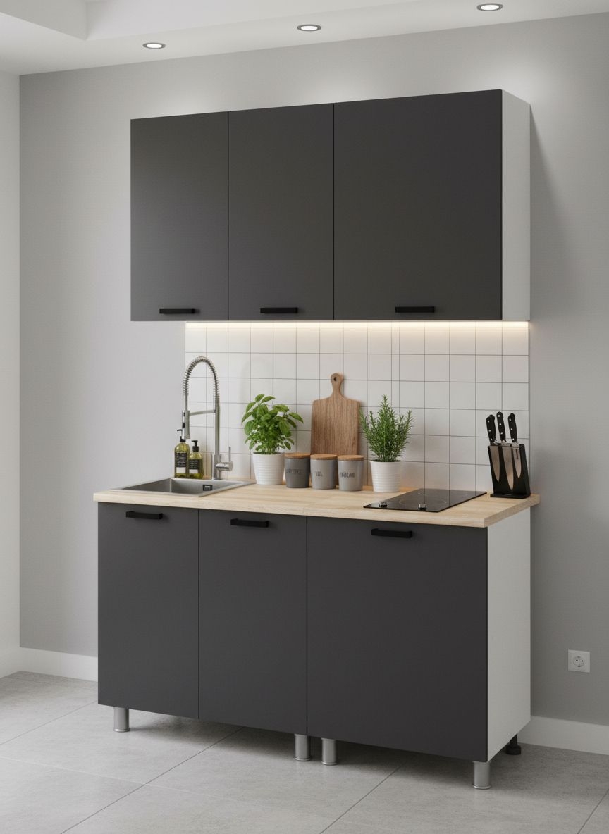 МК Аленушка 1,4м Лаванда Сталь,скоба черный,сонома