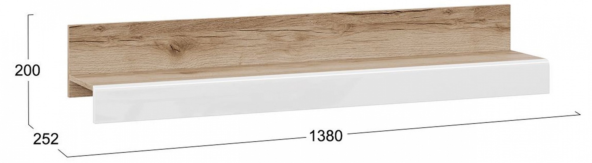 Полка навесная Фьюжн ТД-260.03.21