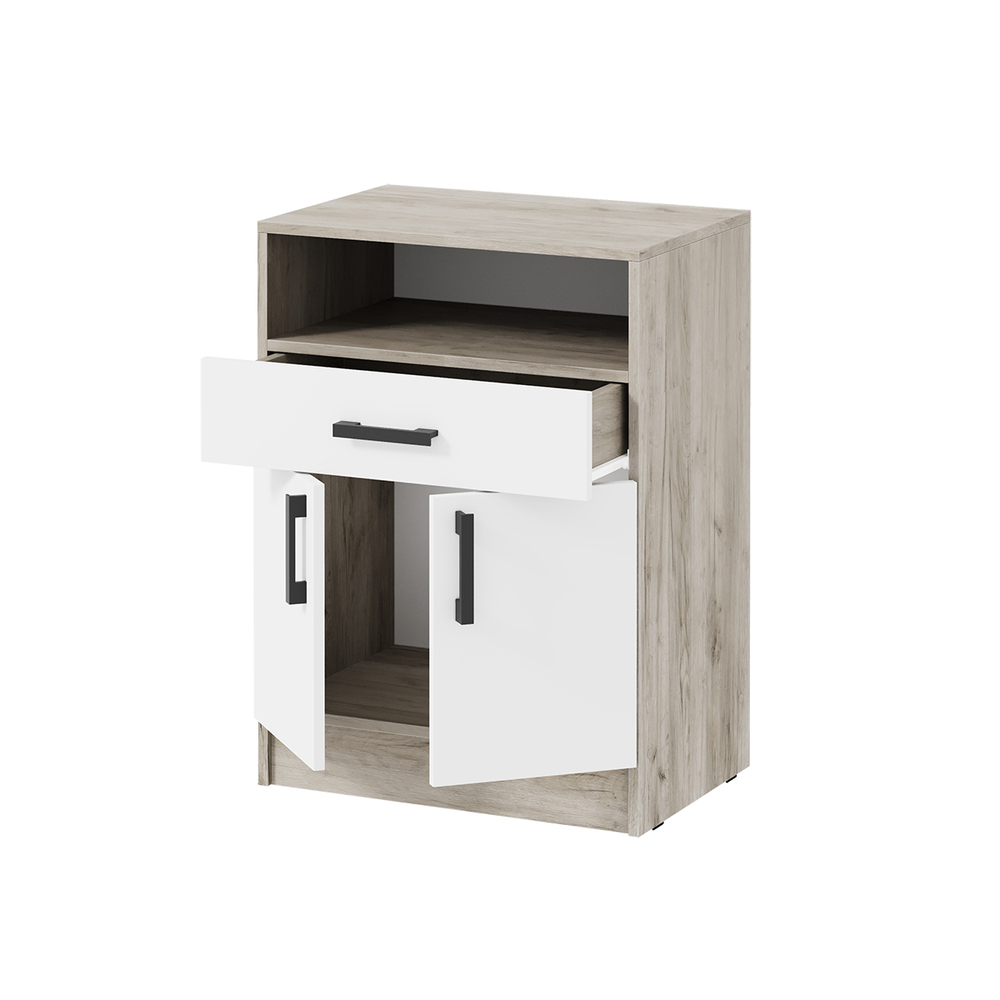 Тумба для обуви Вега ТБ-1, Дуб крафт серый, Белый