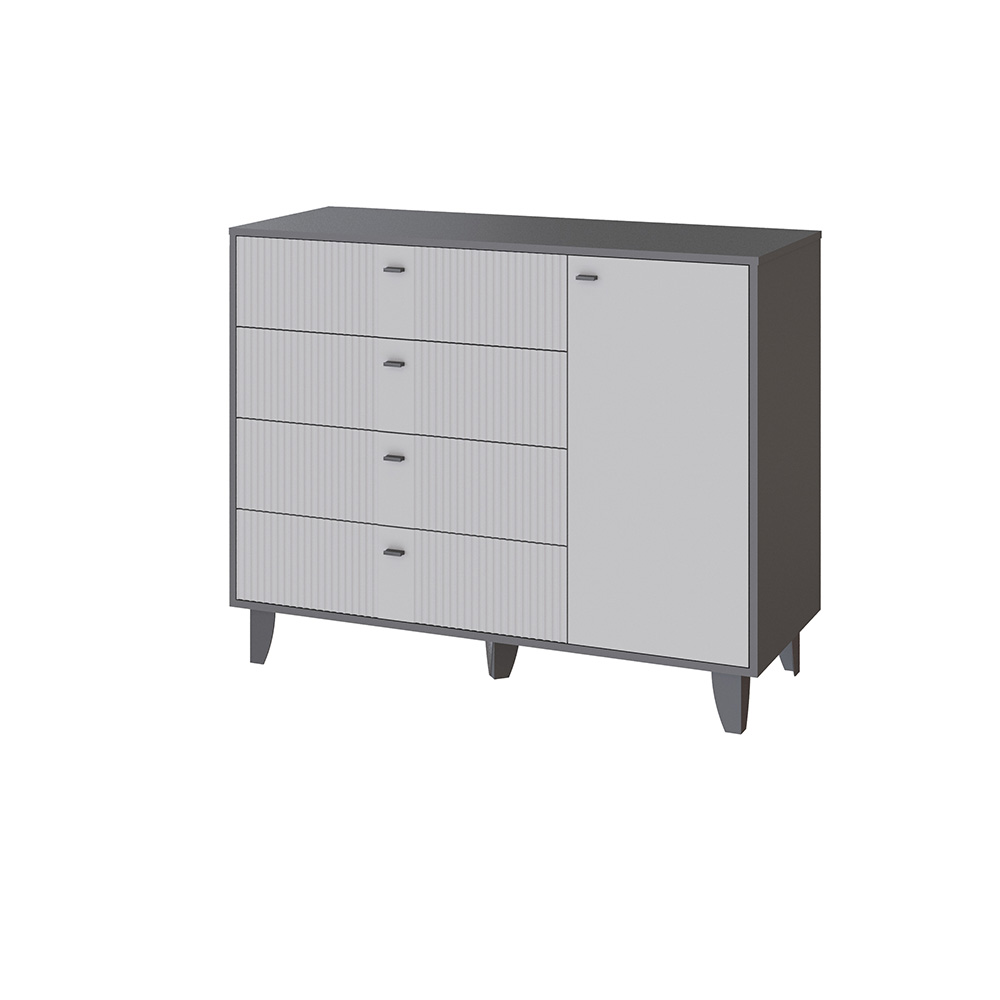 Комод Катрин-13, Графит, Светло-серый Комод Катрин-13, Графит, Светло-серый