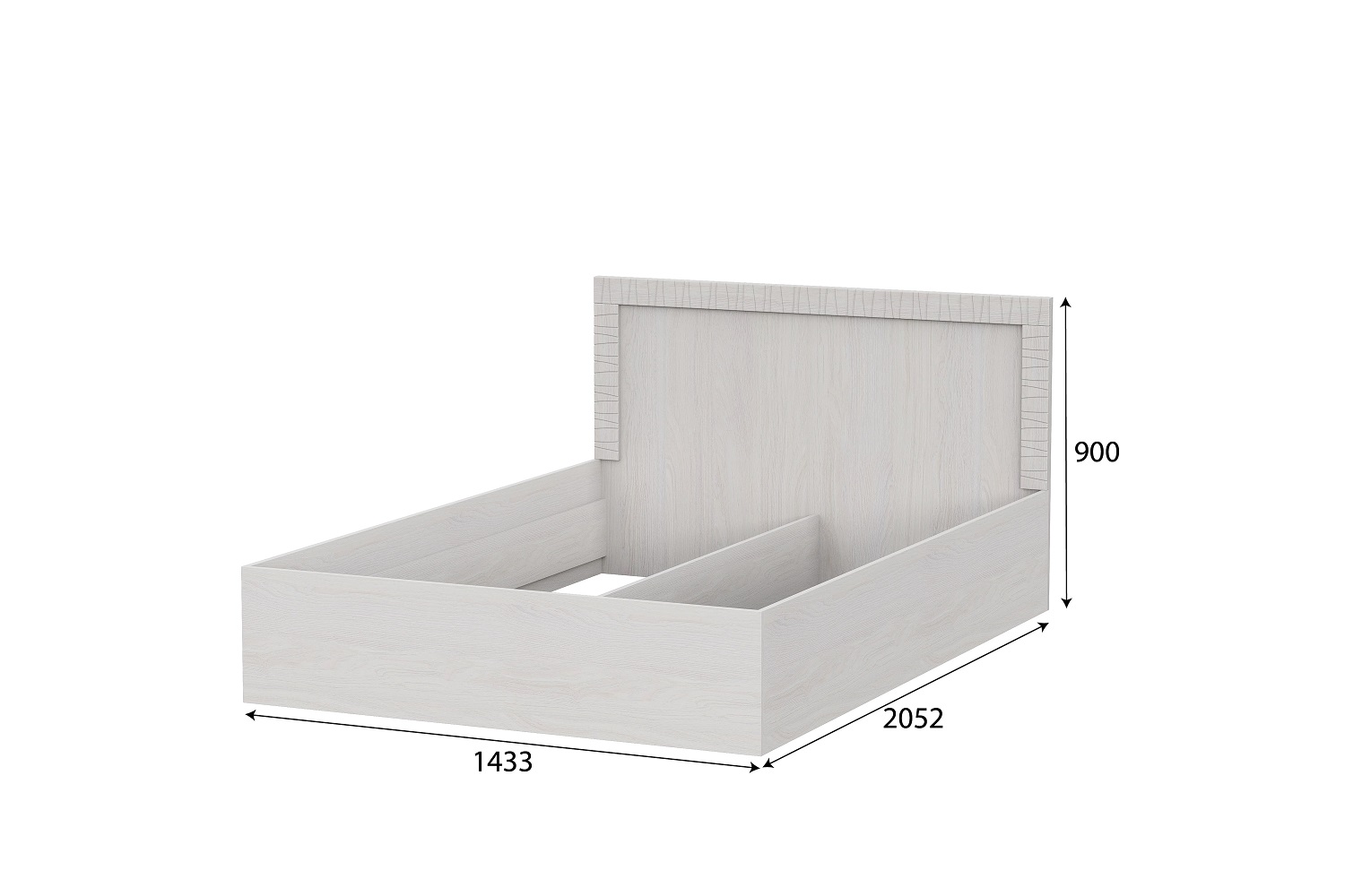 Каркас кровати 140*200 "Гамма 20" Ясень Анкор светлый, Сандал светлый