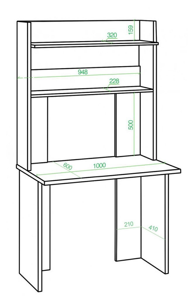 Стол компьютерный Домино Lite СКЛ-Прям100+НКЛХ-100 без тумбы
