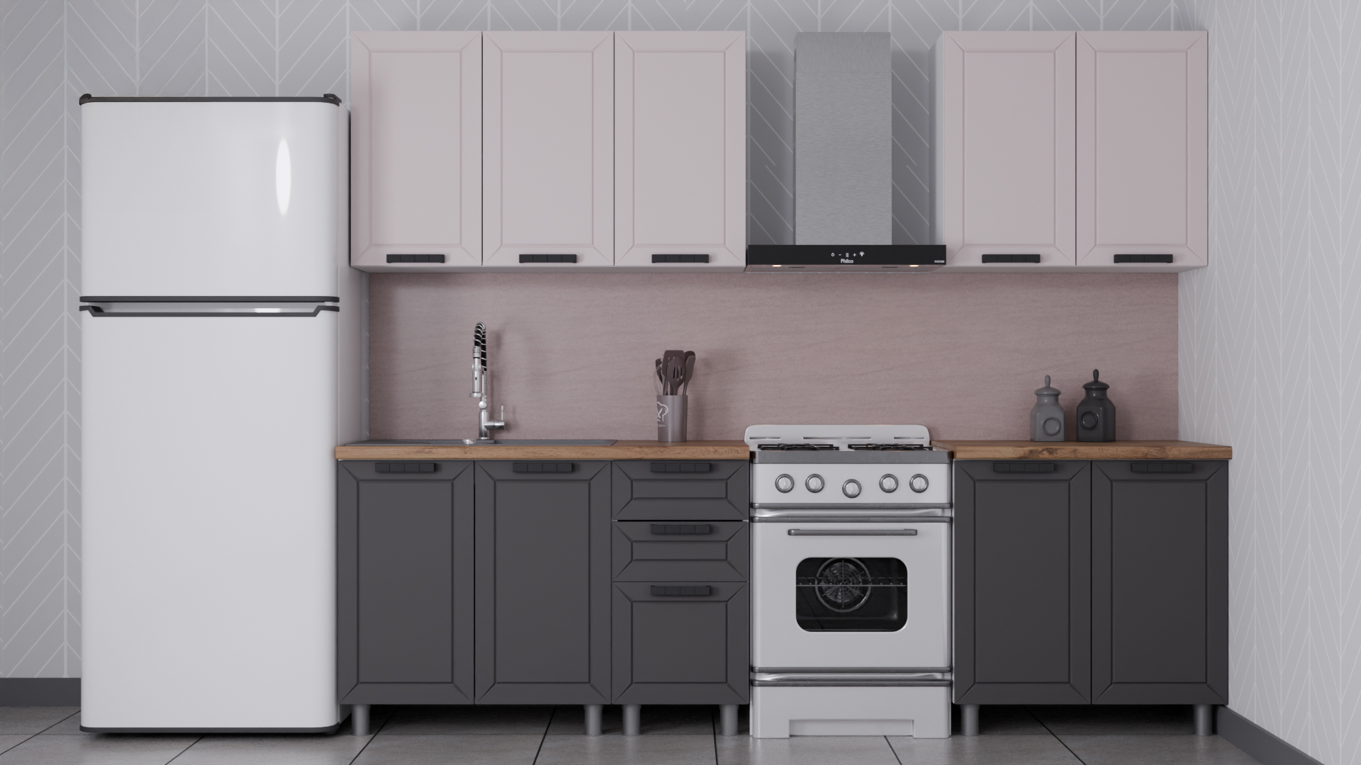 ГК Аленушка 2 м  Лилия Кашемир/Сталь,скоба черный,сонома