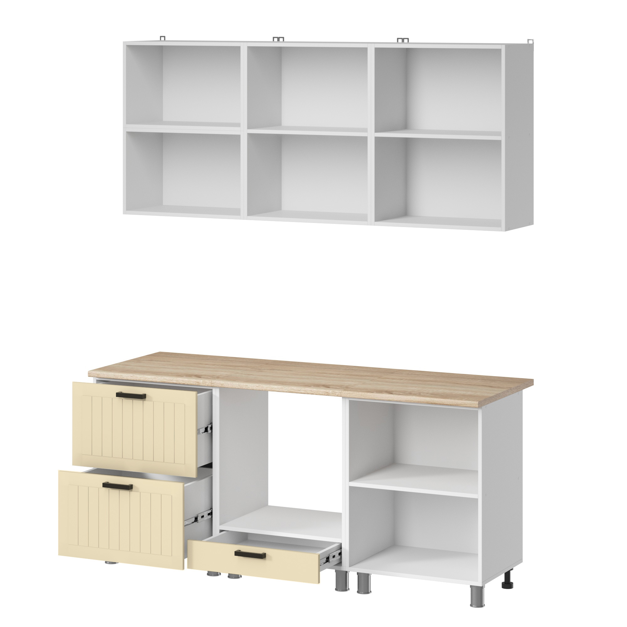 МК Аленушка 1,8м Орхидея Крем,скоба черный,сонома