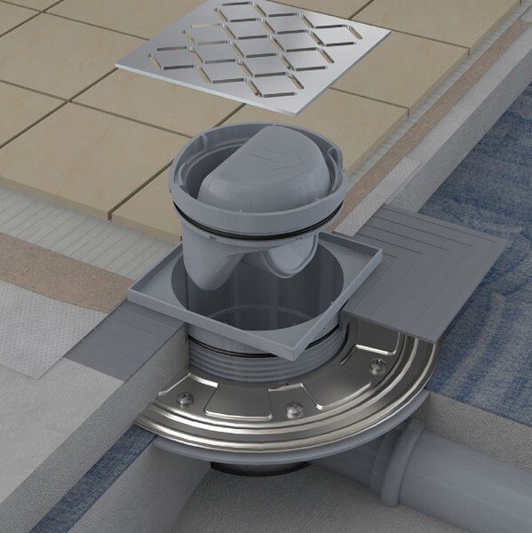 Сливной трап SN501 105х105/50 - stainless