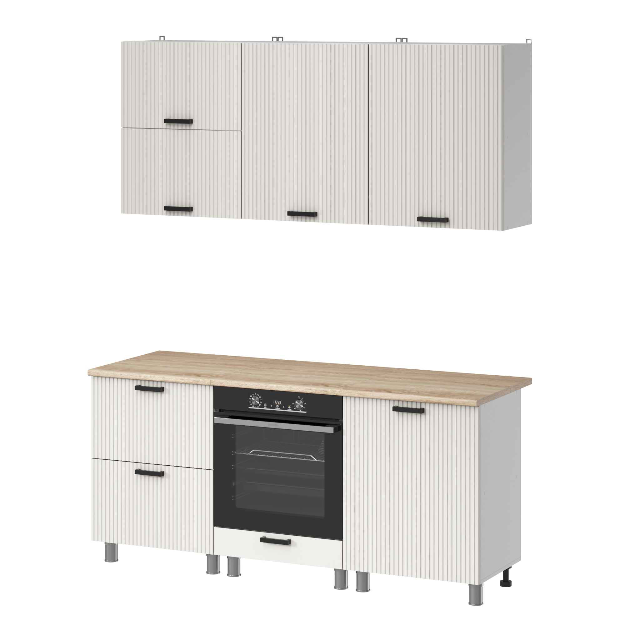 МК Аленушка 1,8м Лотос Молочный,скоба антрацит,сонома