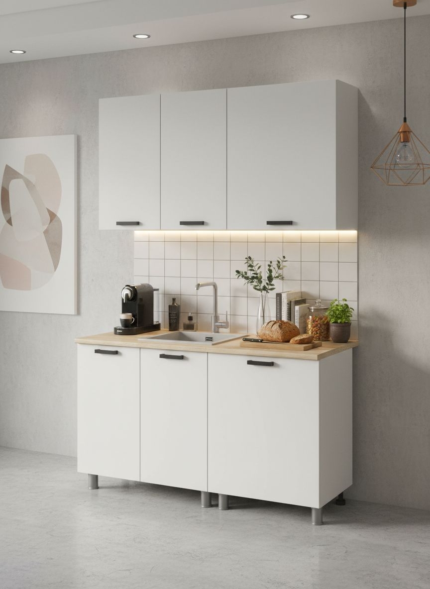 МК Аленушка 1,4м Лаванда Молочный,скоба черный,сонома