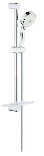 27576002 Tempesta New Cosmopolitan 100 Душевой гарнитур III, душевая штанга 600 мм, шланг 1750 мм, 9,5 л/мин, полочка, хром