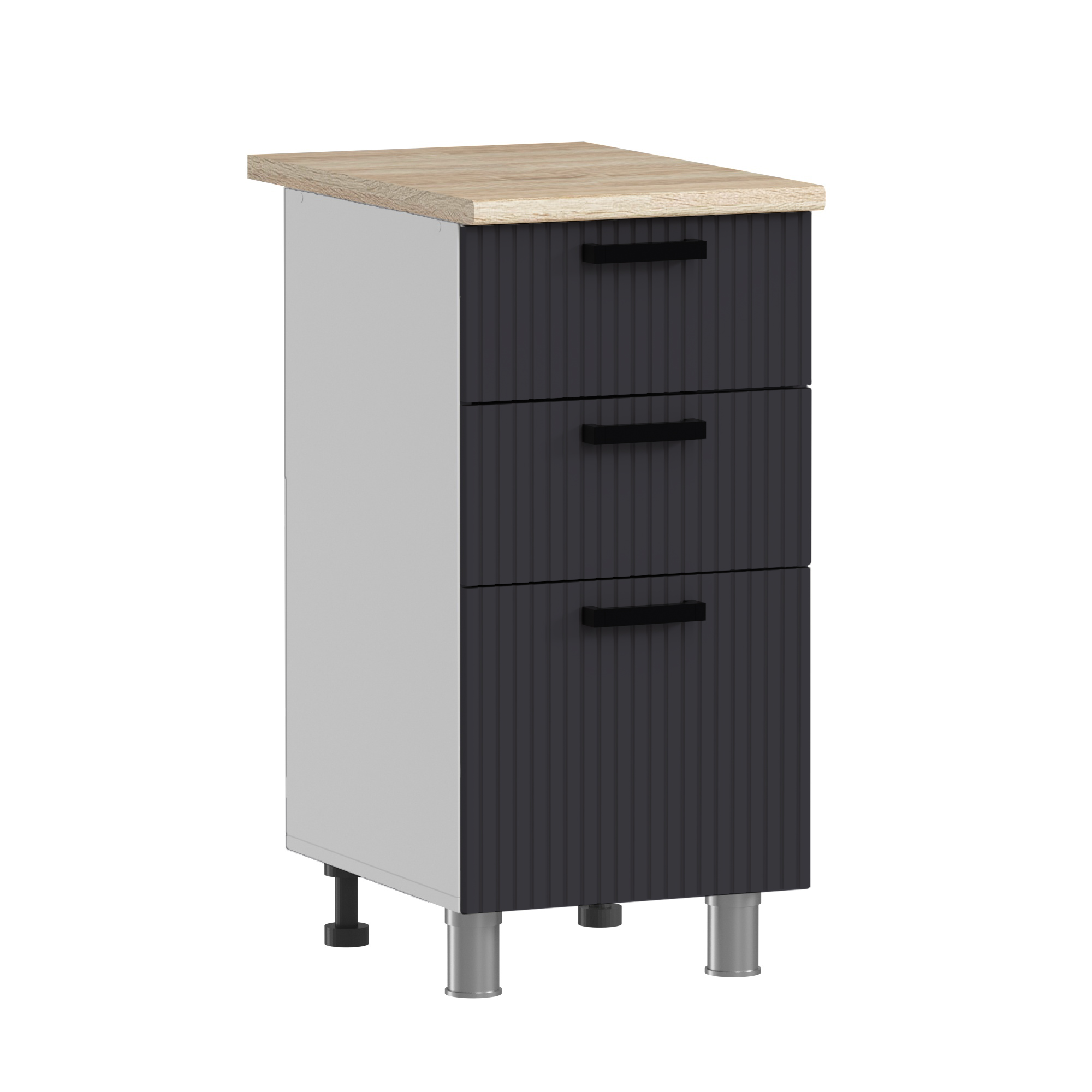 МК Аленушка 1м с 3 ящ Лотос Сталь,скоба антрацит,сонома