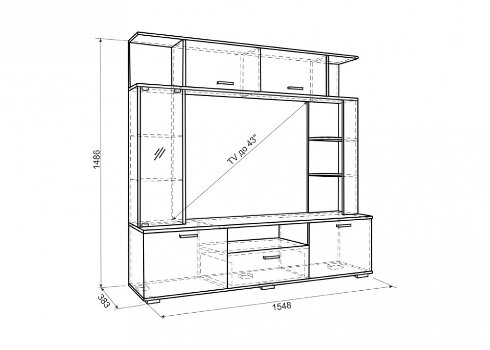 Стенка для гостиной Ника CTV-007