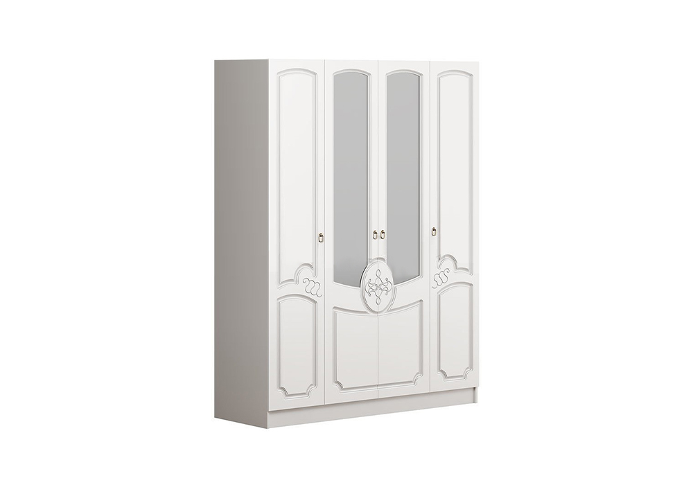 Каролина Шкаф 4-х ств (Белый глянец холодный, белый)