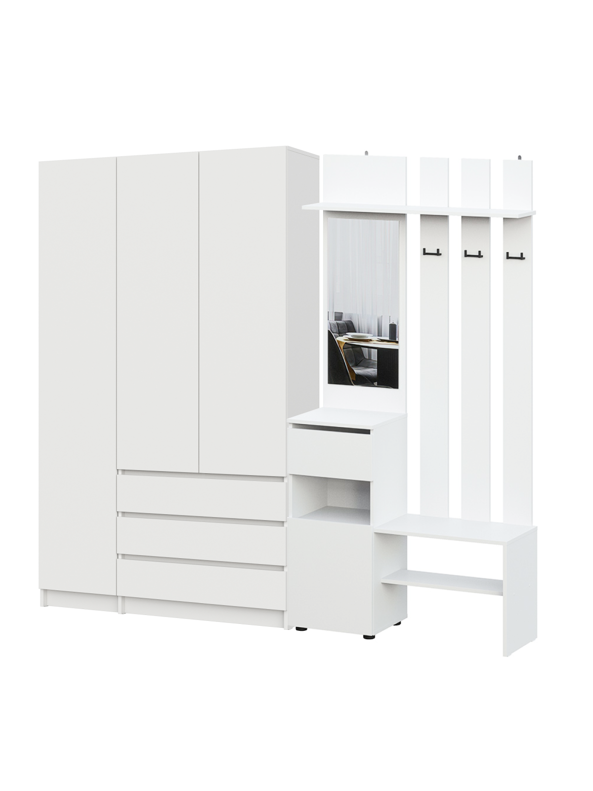 Прихожая Бали, Белый. Комплект 7