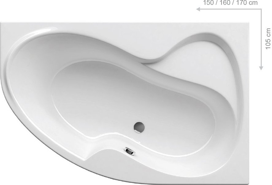 Ванна Rosa II 170х105 левая белая