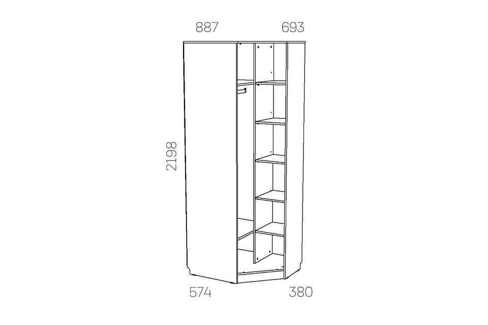 Шкаф платяной Оливия НМ 014.11