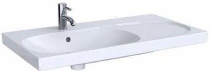 500.625.01.2 Acanto раковина 900x482 с полкой справа, с отверстием под смеситель, с переливом, Белый