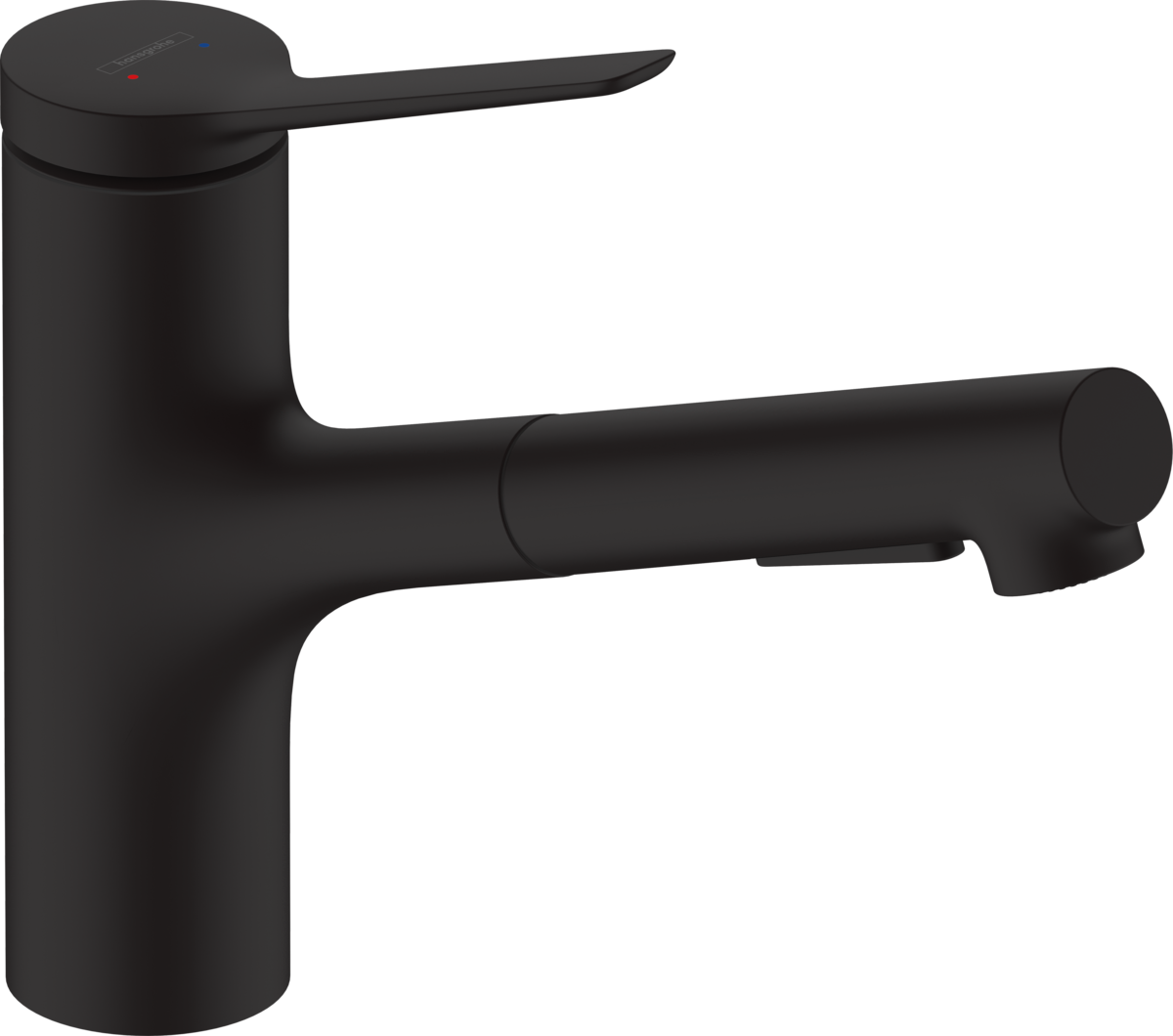 74800670 HG Zesis M33 150 смеситель для кухни, с вытяжным душем 2jet, матовый черный