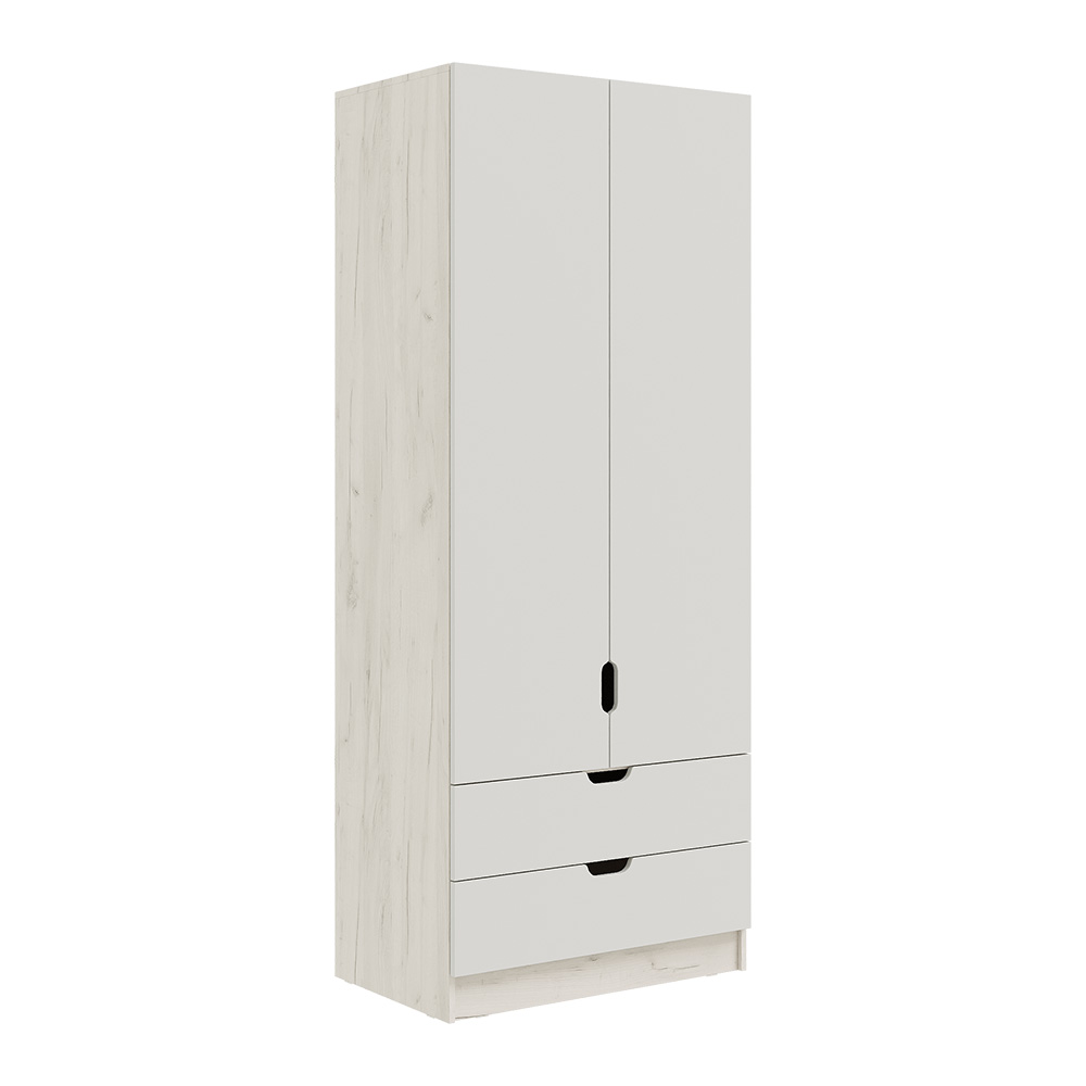 Шкаф Юниор-4 (800), Шарли Белый, Дуб Крафт Белый