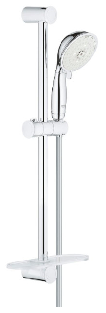 27609001 Tempesta New Rustic 100 Душевой гарнитур IV, душевая штанга 600 мм, шланг 1750 мм, 9,5 л/мин, полочка, хром