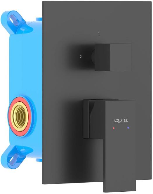 AQ1646MB ЛИБРА смеситель для ванны 2 режима (внешняя и скрытая часть), матовый черный